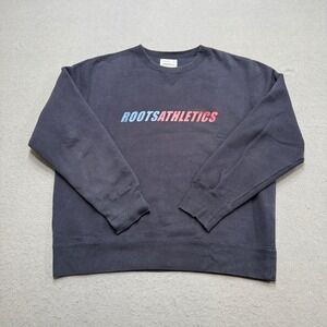 Y2K Roots 73 Athletics Sweater Men's Large Navy Blue Fleece Crewneck Pullover‎